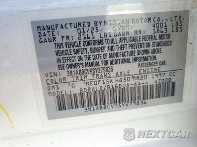 Zdjęcie 12 z 12 samochodu: 2025 NISSAN SENTRA SV VIN:3N1AB8CV9SY279836 - miniatura