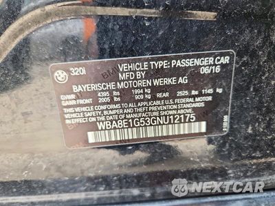 Zdjęcie 13 z 13 samochodu: 2016 BMW 320 I VIN:WBA8E1G53GNU12175 - miniatura
