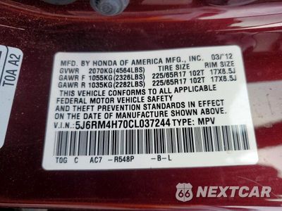 Zdjęcie 13 z 13 samochodu: 2012 HONDA CR-V EXL VIN:5J6RM4H70CL037244 - miniatura
