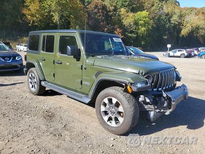 Czwarte zdjęcie samochodu z boku: 2021 JEEP WRANGLER UNLIMITED SAHARA VIN:1C4HJXEG0MW614788 - miniatura