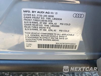Zdjęcie 14 z 14 samochodu: 2023 AUDI Q4 E-TRON PREMIUM VIN:WA1ACBFZ6PP048563 - miniatura