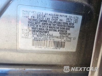 Zdjęcie 13 z 13 samochodu: 2019 NISSAN SENTRA SV VIN:3N1AB7APXKL610872 - miniatura