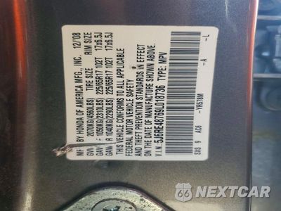 Zdjęcie 12 z 12 samochodu: 2009 HONDA CR-V EXL VIN:5J6RE48769L018736 - miniatura