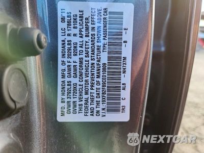 Zdjęcie 12 z 12 samochodu: 2012 HONDA CIVIC EX VIN:19XFB2F89CE010809 - miniatura