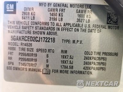 Zdjęcie 14 z 14 samochodu: 2012 BUICK ENCLAVE VIN:5GAKRCED2CJ172218 - miniatura