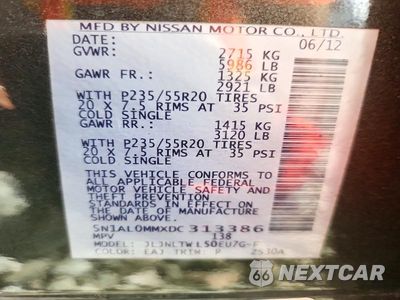 Zdjęcie 13 z 13 samochodu: 2013 INFINITI JX35 BASE VIN:5N1AL0MMXDC313386 - miniatura