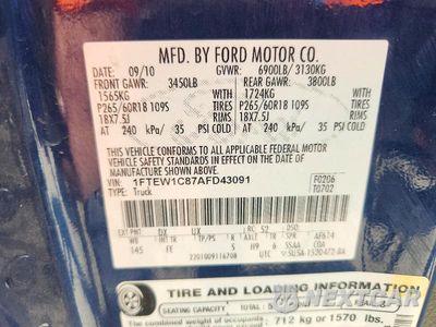 Zdjęcie 12 z 12 samochodu: 2010 FORD F150 SUPERCREW VIN:1FTEW1C87AFD43091 - miniatura