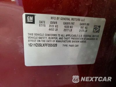 Zdjęcie 13 z 13 samochodu: 2015 CHEVROLET MALIBU 1LT VIN:1G11C5SLXFF355028 - miniatura