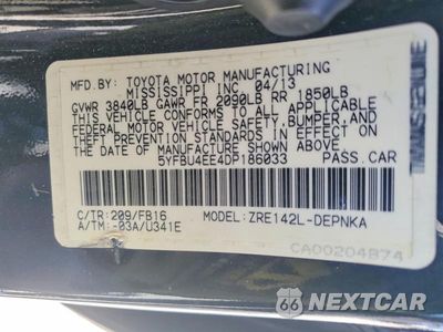 Zdjęcie 12 z 12 samochodu: 2013 TOYOTA COROLLA LE VIN:5YFBU4EE4DP186033 - miniatura