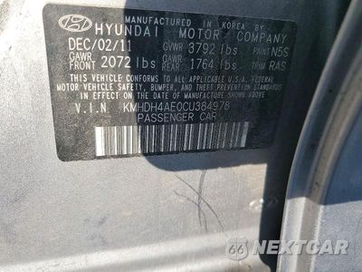 Zdjęcie 12 z 12 samochodu: 2012 HYUNDAI ELANTRA GLS VIN:KMHDH4AE0CU384978 - miniatura