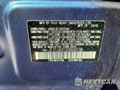 Zdjęcie 13 z 13 samochodu: 2016 SUBARU FORESTER 2.5I PREMIUM VIN:JF2SJADC0GH480196 - miniatura
