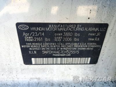 Zdjęcie 12 z 12 samochodu: 2014 HYUNDAI ELANTRA SE VIN:5NPDH4AE7EH525515 - miniatura
