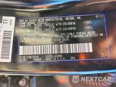 Zdjęcie 13 z 13 samochodu: 2021 TOYOTA HIGHLANDER XLE VIN:5TDGZRBH4MS138896 - miniatura