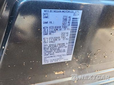 Zdjęcie 14 z 14 samochodu: 2014 NISSAN PATHFINDER SL VIN:5N1AR2MN7EC704791 - miniatura