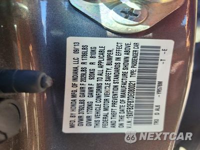 Zdjęcie 12 z 12 samochodu: 2013 HONDA CIVIC EX VIN:19XFB2F87DE080021 - miniatura