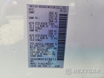 Zdjęcie 13 z 13 samochodu: 2013 NISSAN PATHFINDER S VIN:5N1AR2MM1DC678615 - miniatura