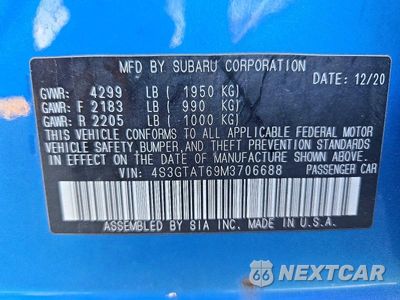 Zdjęcie 12 z 12 samochodu: 2021 SUBARU IMPREZA LIMITED VIN:4S3GTAT69M3706688 - miniatura