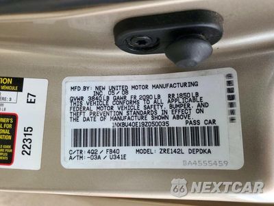 Zdjęcie 12 z 12 samochodu: 2009 TOYOTA COROLLA LE VIN:1NXBU40E19Z050035 - miniatura