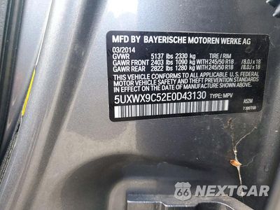 Zdjęcie 13 z 13 samochodu: 2014 BMW X3 XDRIVE28I VIN:5UXWX9C52E0D43130 - miniatura