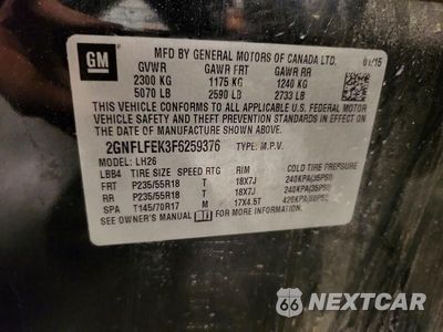 Zdjęcie 13 z 13 samochodu: 2015 CHEVROLET EQUINOX VIN:2GNFLFEK3F6259376 - miniatura