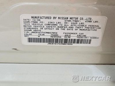 Zdjęcie 12 z 12 samochodu: 2007 INFINITI G35 X VIN:JNKBV61F97M807859 - miniatura