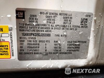 Zdjęcie 14 z 14 samochodu: 2016 GMC ACADIA SLE VIN:1GKKVPKD3GJ283988 - miniatura