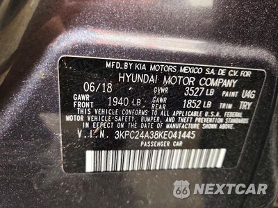 Zdjęcie 12 z 12 samochodu: 2019 HYUNDAI ACCENT SE VIN:3KPC24A38KE041445 - miniatura