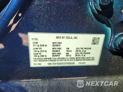 Zdjęcie 12 z 12 samochodu: 2026 TESLA MODEL Y VIN:7SAYGDEEXTF680590 - miniatura