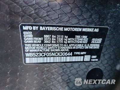 Zdjęcie 14 z 14 samochodu: 2022 BMW IX XDRIVE50 VIN:WB523CF05NCK30644 - miniatura