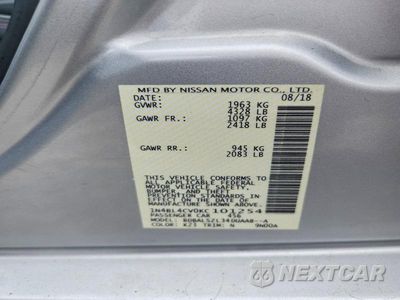 Zdjęcie 12 z 12 samochodu: 2019 NISSAN ALTIMA SR VIN:1N4BL4CV0KC101254 - miniatura