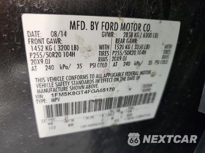 Zdjęcie 13 z 13 samochodu: 2015 FORD EXPLORER SPORT VIN:1FM5K8GT4FGA65170 - miniatura