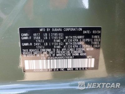 Zdjęcie 13 z 13 samochodu: 2024 SUBARU CROSSTREK WILDERNESS VIN:4S4GUHU66R3766967 - miniatura