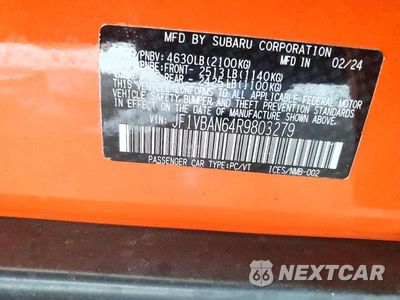 Zdjęcie 13 z 13 samochodu: 2024 SUBARU WRX LIMITED VIN:JF1VBAN64R9803279 - miniatura