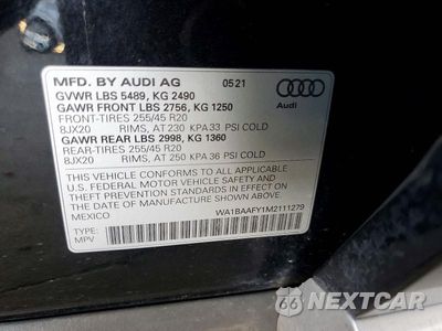 Zdjęcie 12 z 12 samochodu: 2021 AUDI Q5 PREMIUM PLUS VIN:WA1BAAFY1M2111279 - miniatura
