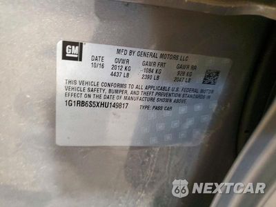 Zdjęcie 12 z 12 samochodu: 2017 CHEVROLET VOLT PREMIER VIN:1G1RB6S5XHU149817 - miniatura