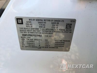 Zdjęcie 13 z 13 samochodu: 2015 CHEVROLET EQUINOX LT VIN:2GNFLFEK6F6230454 - miniatura