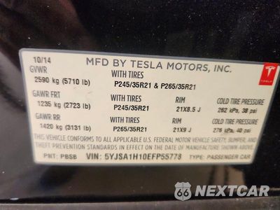 Zdjęcie 12 z 12 samochodu: 2014 TESLA MODEL S VIN:5YJSA1H10EFP55778 - miniatura