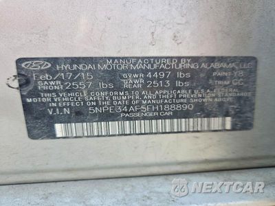 Zdjęcie 12 z 12 samochodu: 2015 HYUNDAI SONATA LIMITED VIN:5NPE34AF5FH188890 - miniatura