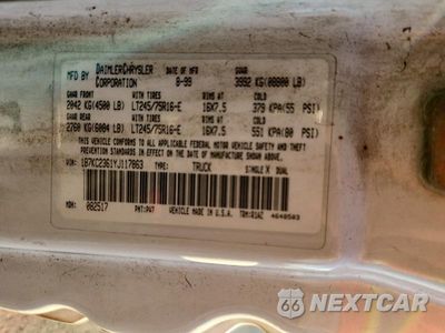 Zdjęcie 12 z 12 samochodu: 2000 DODGE RAM 2500 VIN:1B7KC2361YJ117863 - miniatura