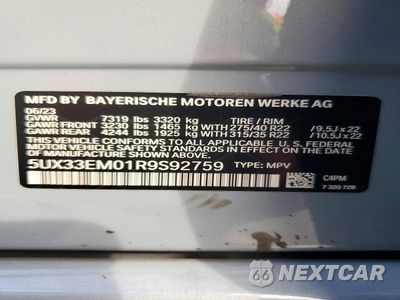 Zdjęcie 13 z 13 samochodu: 2024 BMW X7 M60I VIN:5UX33EM01R9S92759 - miniatura