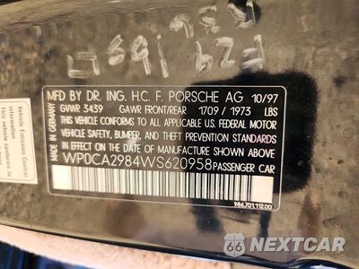 Zdjęcie 13 z 13 samochodu: 1998 PORSCHE BOXSTER VIN:WP0CA2984WS620958 - miniatura