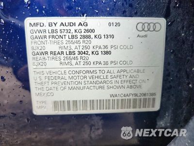 Zdjęcie 12 z 12 samochodu: 2020 AUDI SQ5 PRESTIGE VIN:WA1C4AFY9L2061385 - miniatura