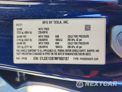 Zdjęcie 12 z 12 samochodu: 2021 TESLA MODEL 3 VIN:5YJ3E1EB7MF988187 - miniatura