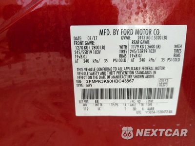 Zdjęcie 14 z 14 samochodu: 2017 FORD EDGE TITANIUM VIN:2FMPK3K90HBC43867 - miniatura