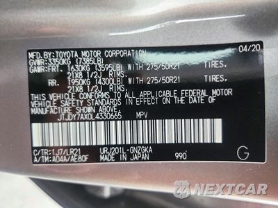 Zdjęcie 13 z 13 samochodu: 2020 LEXUS LX 570 VIN:JTJDY7AX0L4330665 - miniatura