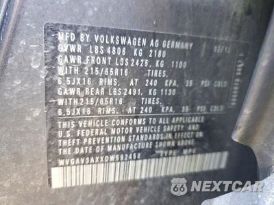 Zdjęcie 13 z 13 samochodu: 2013 VOLKSWAGEN TIGUAN S VIN:WVGAV3AXXDW592458 - miniatura