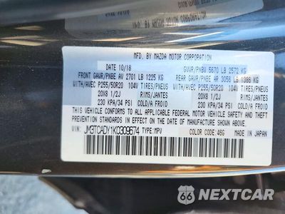 Zdjęcie 13 z 13 samochodu: 2019 MAZDA CX-9 GRAND TOURING VIN:JM3TCADY1K0309674 - miniatura