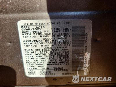 Zdjęcie 12 z 12 samochodu: 2014 NISSAN MURANO S VIN:JN8AZ1MU0EW415079 - miniatura