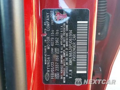 Zdjęcie 12 z 12 samochodu: 2023 HYUNDAI ELANTRA LIMITED VIN:KMHLN4AJ6PU061994 - miniatura