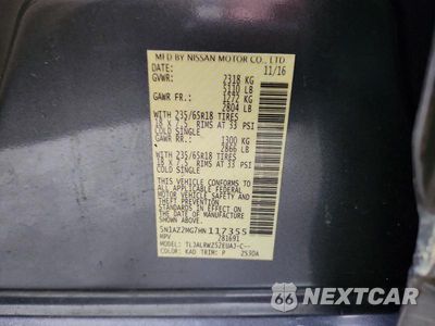 Zdjęcie 13 z 13 samochodu: 2017 NISSAN MURANO SL VIN:5N1AZ2MG7HN117355 - miniatura